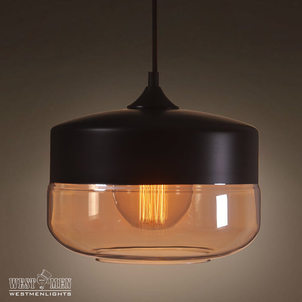 Globe 1 Light Amber Glass Pendant Lighting -  westmenlights