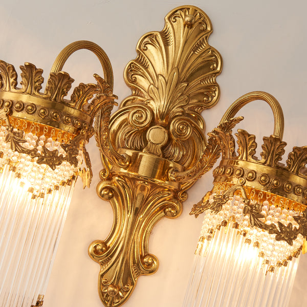 gilt bronze french sconce with crystal lampshades -  westmenlights