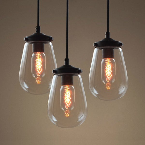 Globe Clear Glass Pendant Light Pack of 3 -  westmenlights