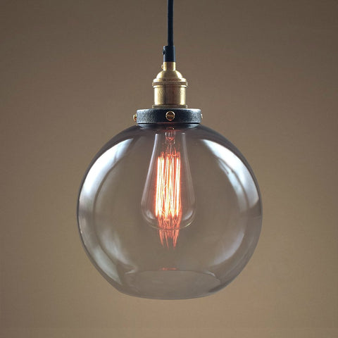 Globe 1 Light Smoke Glass Pendant Light -  westmenlights