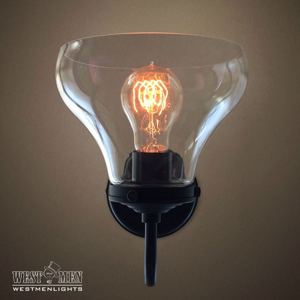 Bell 1 Light Swing Arm Glass Sconce -  westmenlights