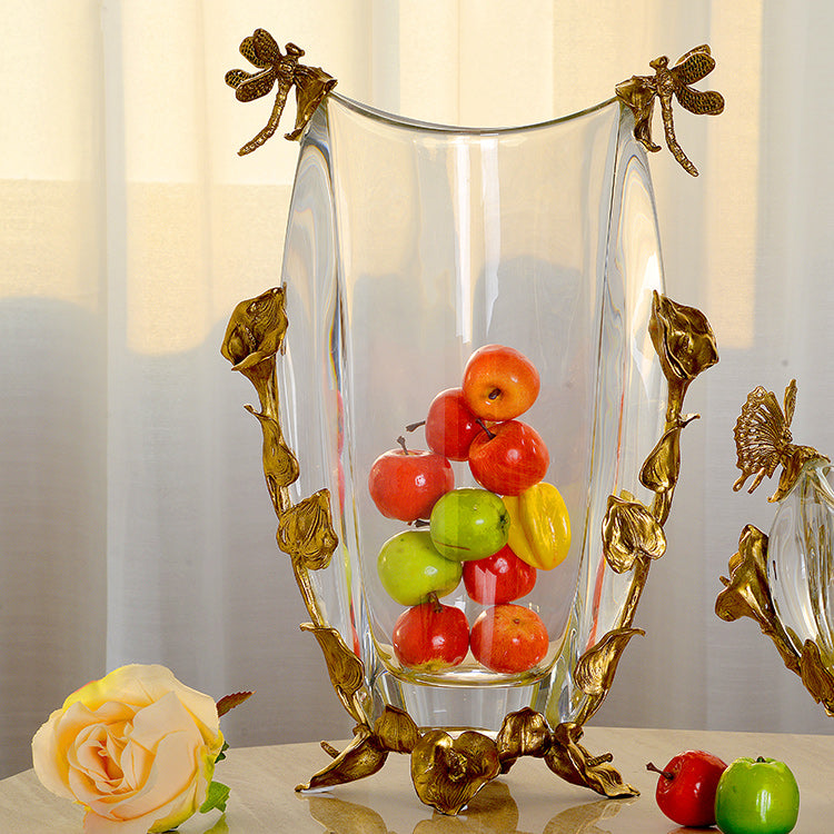 Very Unusual Glass/crystal Flowers in Vase 