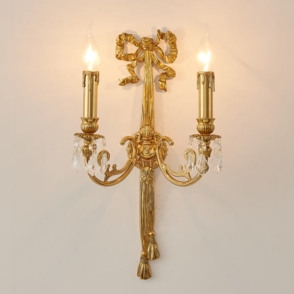 gilt bronze bow double sconce -  westmenlights