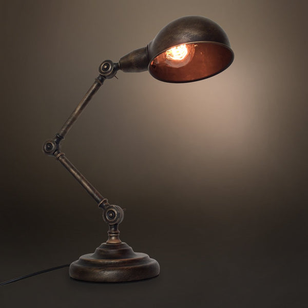 Swing Arm 1 Light Vintage Golden Table Lamp -  westmenlights