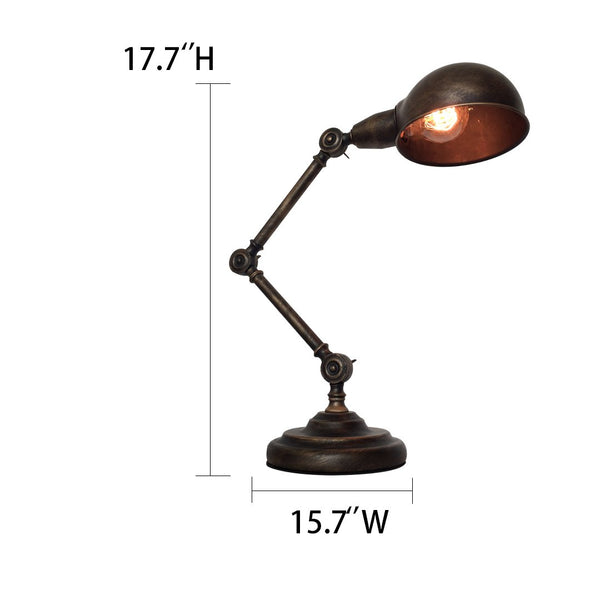 Swing Arm 1 Light Vintage Golden Table Lamp -  westmenlights