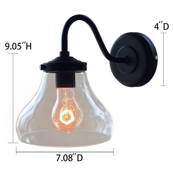 Bell 1 Light Swing Arm Glass Sconce -  westmenlights