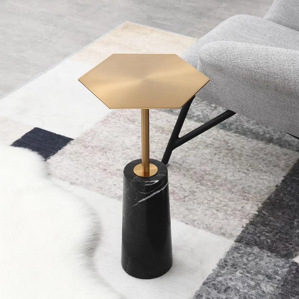 Mini Nature Marble Side Table with Hexagon Cover -  westmenlights