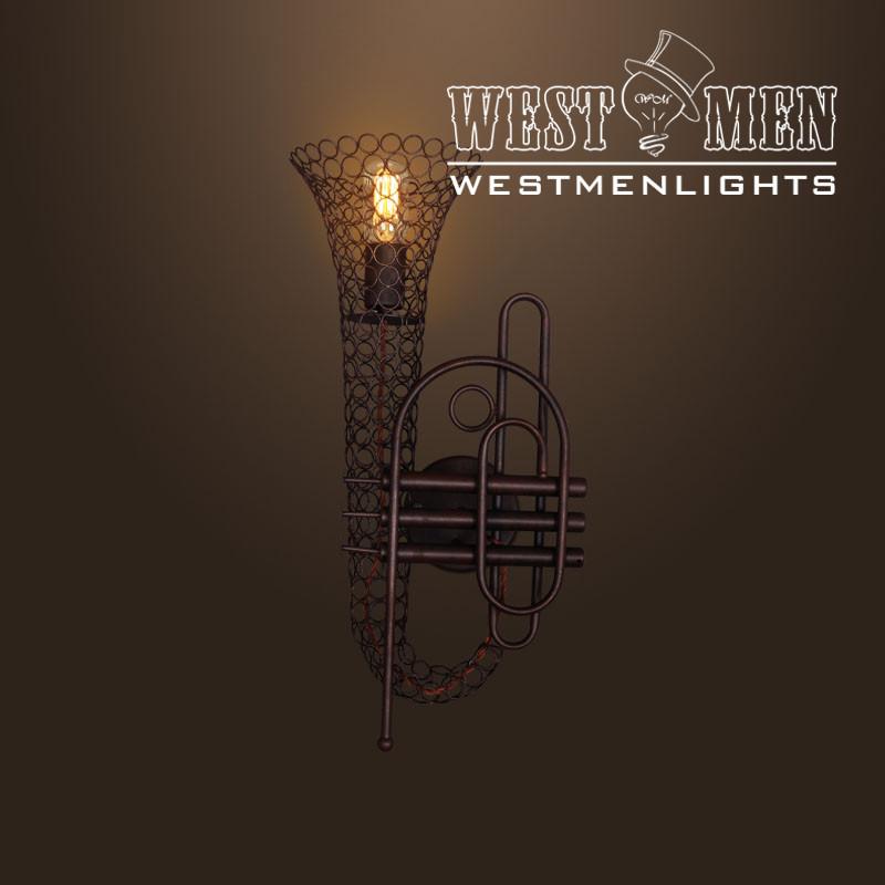 Trumpet 1 Light Brown Metal Wall Sconce -  westmenlights
