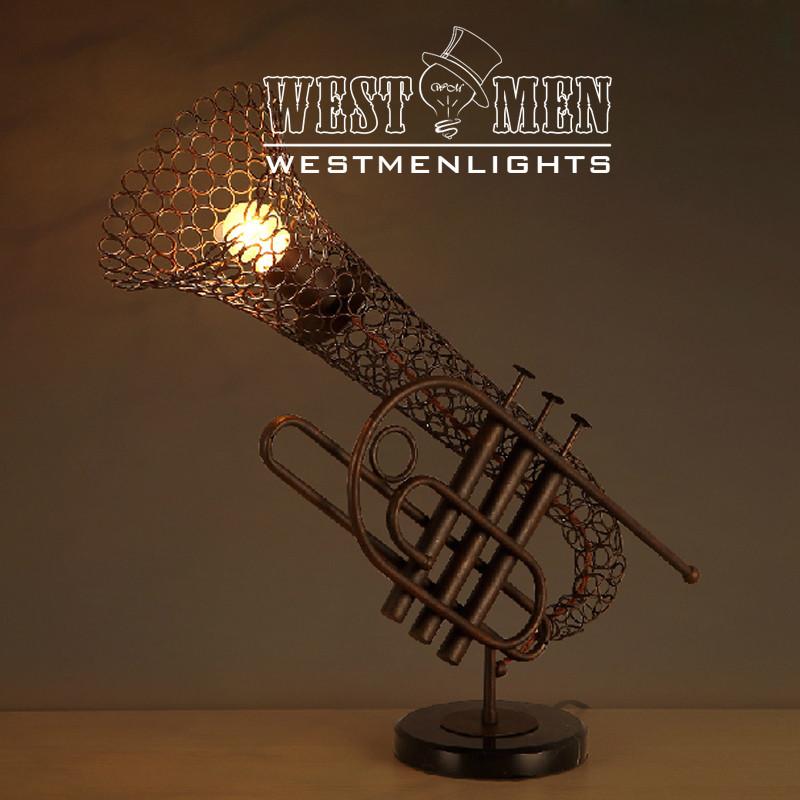 Trumpet 1 Light Brown Metal Table Lamp -  westmenlights