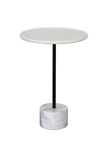 Nature Marble End Table Black & White -  westmenlights