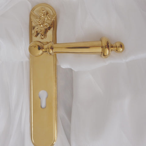 KAWA angel vintage brass door locks -  westmenlights