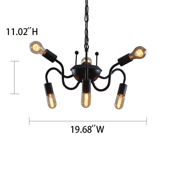Spider 6 Lights Metal Hanging Chain Chandelier -  westmenlights