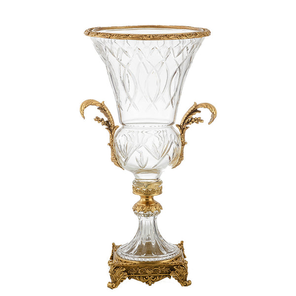SWAN luxury home decor brass crystal flower vase -  westmenlights