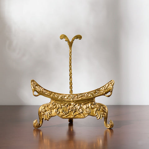 High-end luxury soft-furnished home accessories ornaments ceramic plate copper frame decoration European-style American seat frame pure copper plate frame