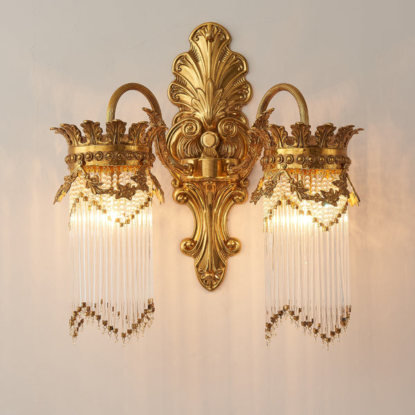 gilt bronze french sconce with crystal lampshades -  westmenlights