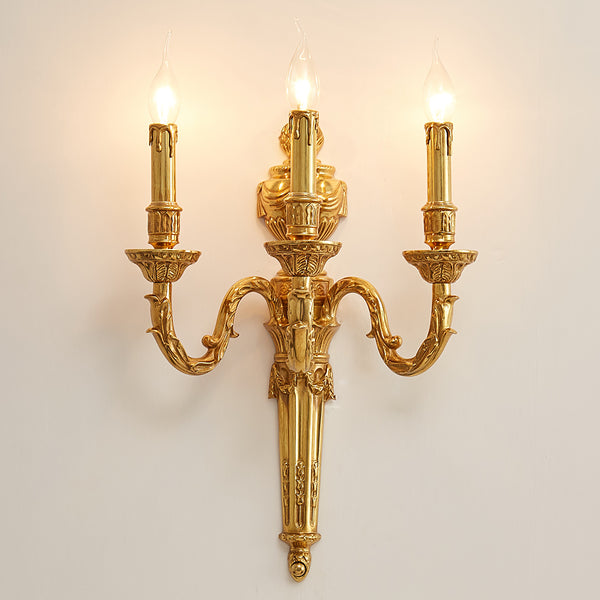 gilt bronze tripple bulb sconce -  westmenlights