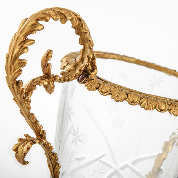 Gilt Bronze Crystal Flower Vase -  westmenlights