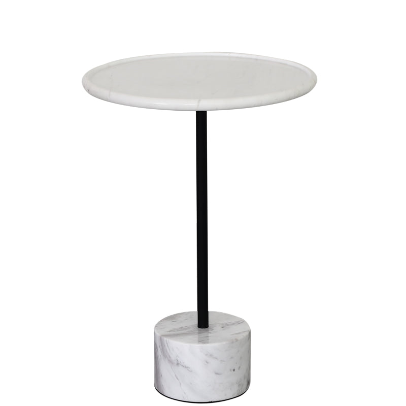 Nature Marble End Table Black & White -  westmenlights