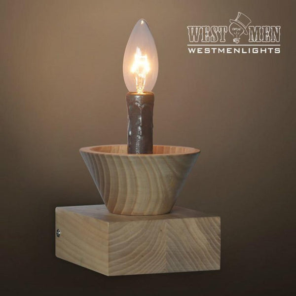 Vintage Wooden Candle Sconce -  westmenlights