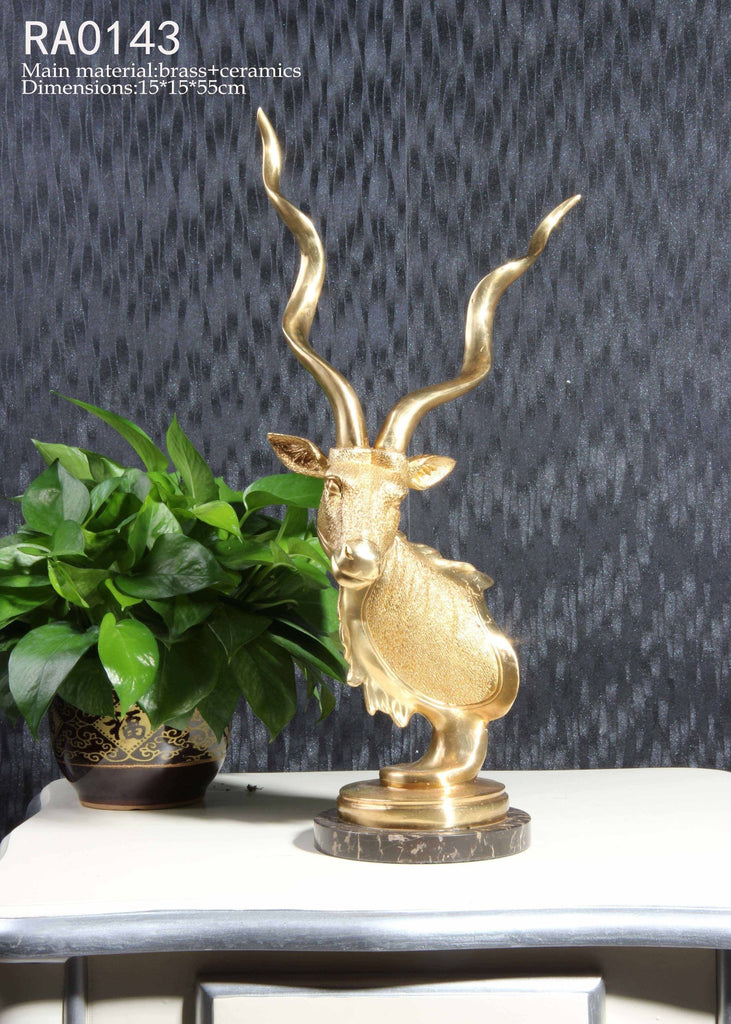 Gilt Bronze Decorative Deer Head -  westmenlights