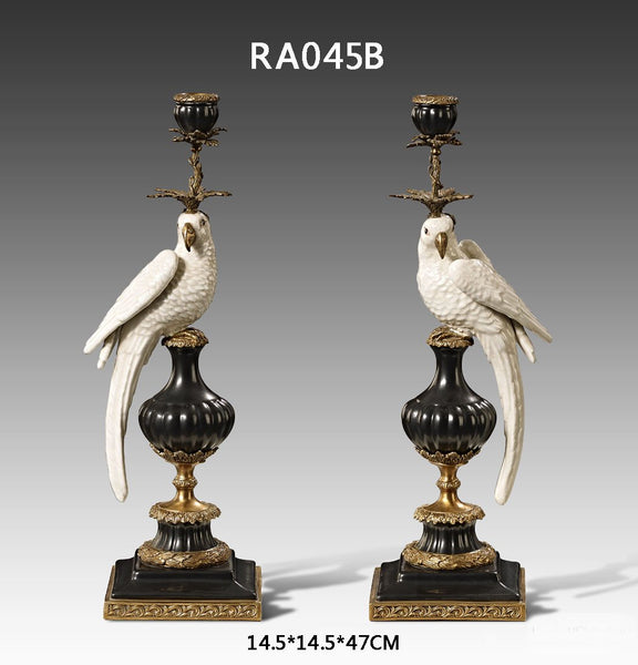 Pair(2 Pieces) Gilt Bronze Porcelain Candlesticks -  westmenlights