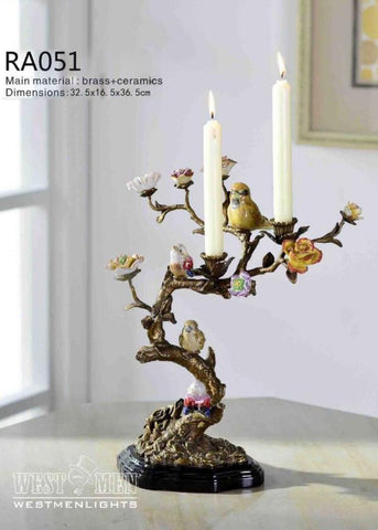 Ormolu Mounted Candelabras Bird Standing -  westmenlights