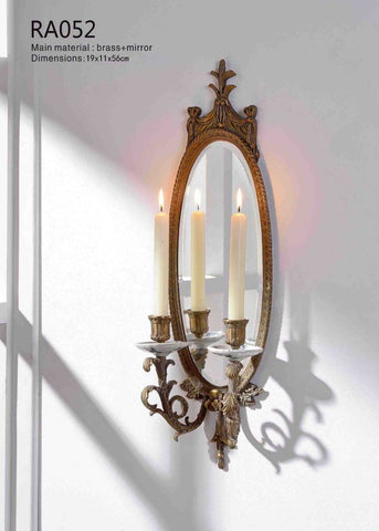 Elliptical Hanging Mirror Candlestick -  westmenlights