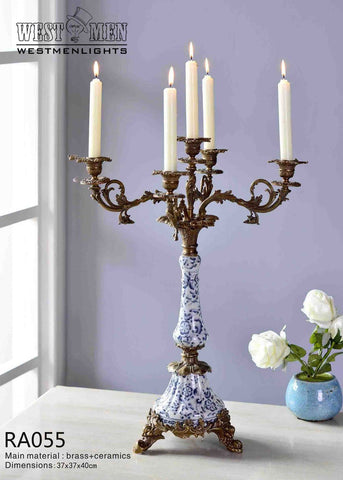 Gilt Bronze Porcelain Candelabras -  westmenlights