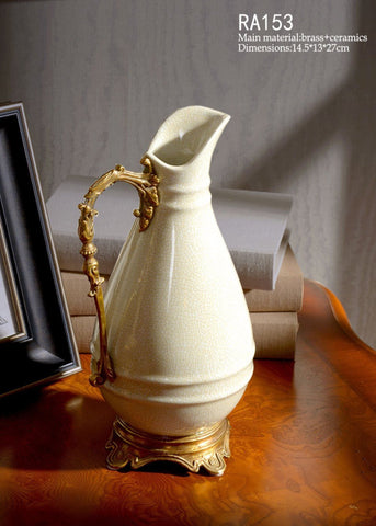 Gilt Bronze Crackle Porcelain Ewers Pitchers -  westmenlights