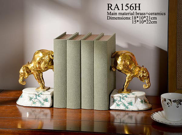 Ormolu Mouted Bull Bookends -  westmenlights