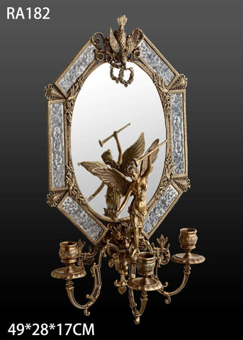 Gilt Bronze Wall Mirror as Candlestick -  westmenlights