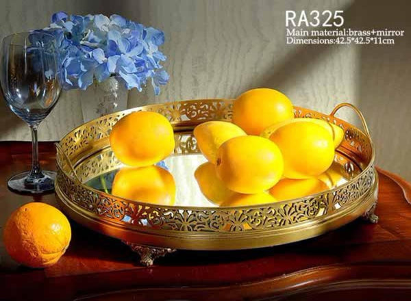 Bronze Binaural Mirrored Fruit Tray -  westmenlights
