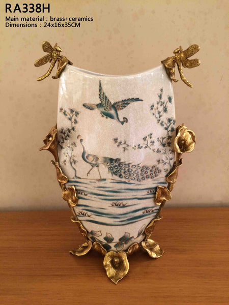 Golden Peacock High Vase -  westmenlights