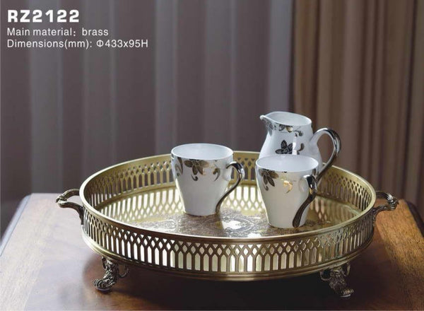 Bronze Hammered Round Tray -  westmenlights