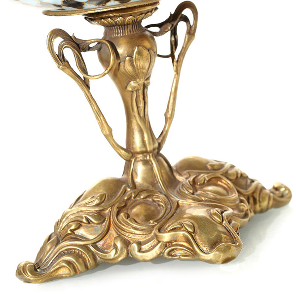 蒂高美居 奢华家居创意高脚花盆欧式陶瓷镶铜装饰摆件 83-1458