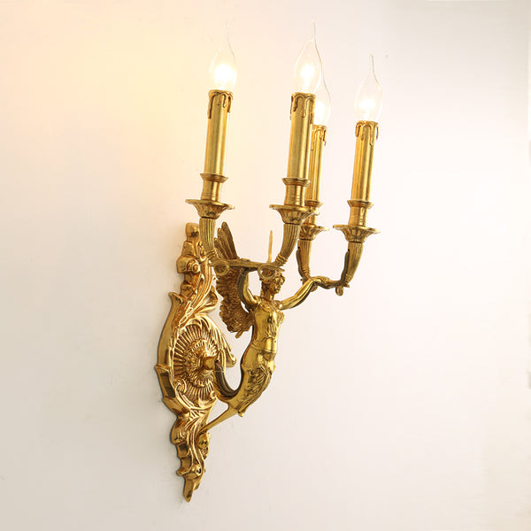 gilt bronze angel candelabra sconce -  westmenlights