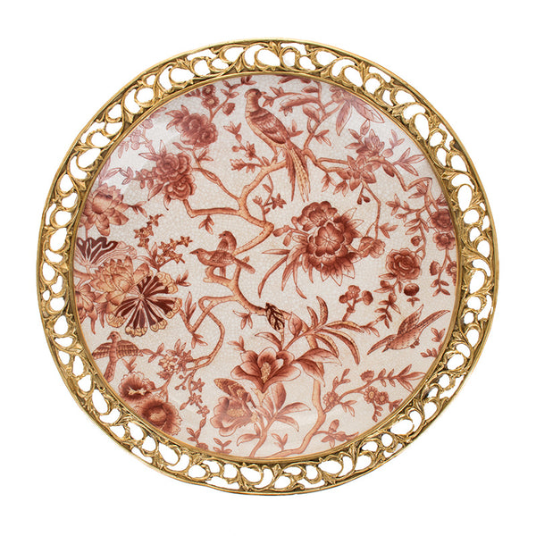 American European Classical Home Furnishing Accessories Living Room Soft Decoration Wall Decoration Wall Decoration Hand-painted Ceramics With Copper Decoration Hanging Plate Hanging Plate