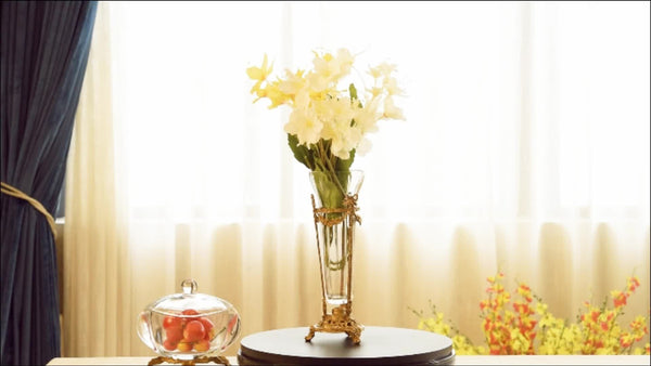 Mini Brass Crystal Flower Vase -  westmenlights
