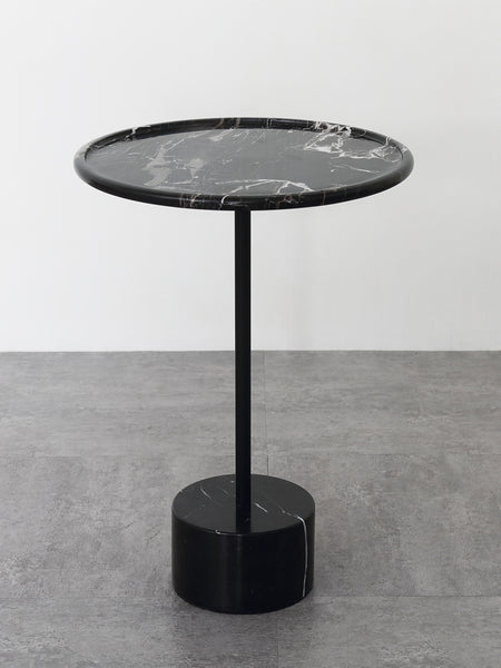 Nature Marble End Table Black & White -  westmenlights