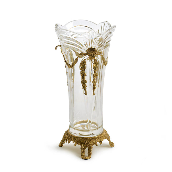 Ormolu Crystal Flower Vase Centerpiece -  westmenlights