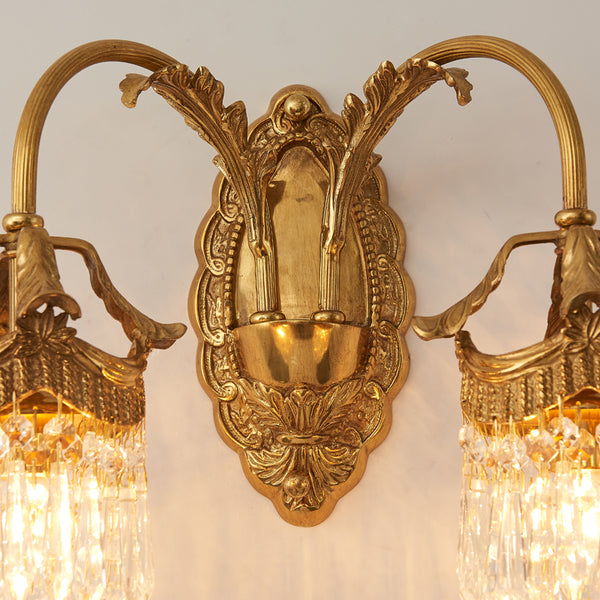 gilt bronze wall sconce with crystal lampshades -  westmenlights