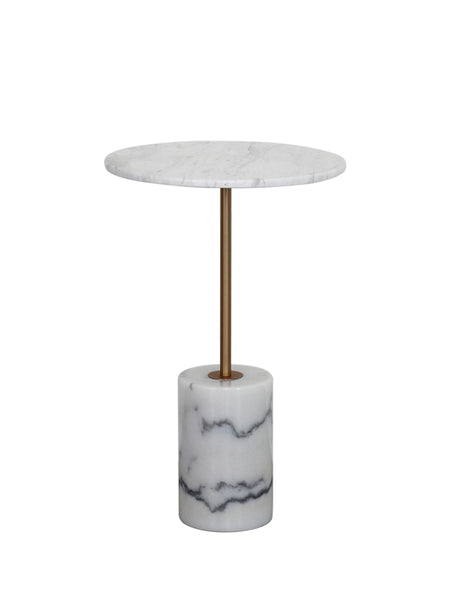 Nature White & Black Marble End Table -  westmenlights