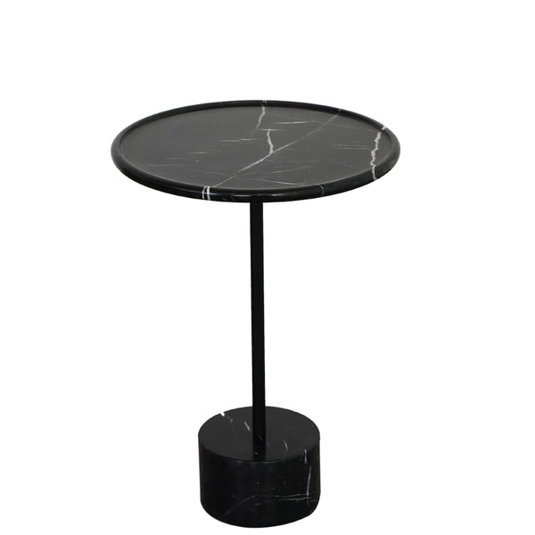 Nature Marble End Table Black & White -  westmenlights
