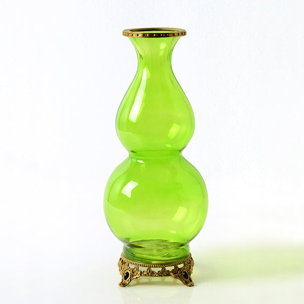 Gourd Brass Crystal Flower Vase -  westmenlights