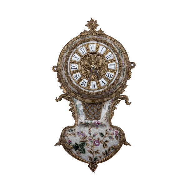 法式高端档奢华陶瓷配铜挂钟 欧式美式挂钟复古墙壁饰品瓷器挂件