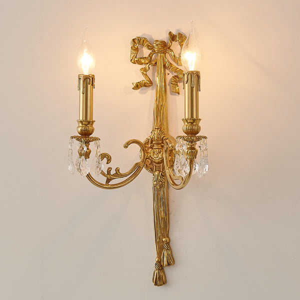 gilt bronze bow double sconce -  westmenlights