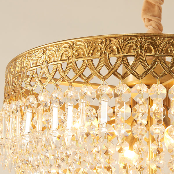 gilt bronze ceiling lights with crystal lampshades -  westmenlights