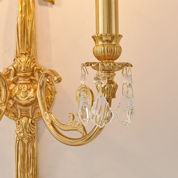 gilt bronze bow double sconce -  westmenlights