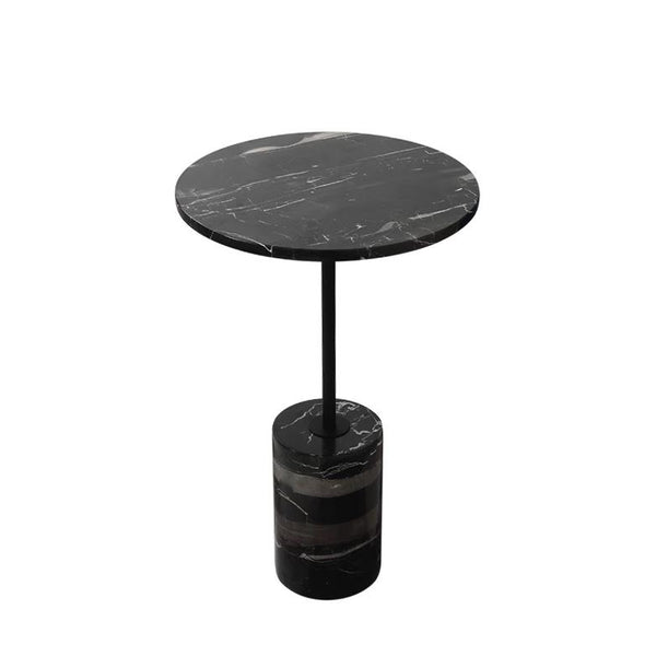 Nature White & Black Marble End Table -  westmenlights