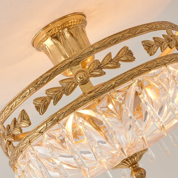 gilt bronze ceiling light with crystal lampshades -  westmenlights